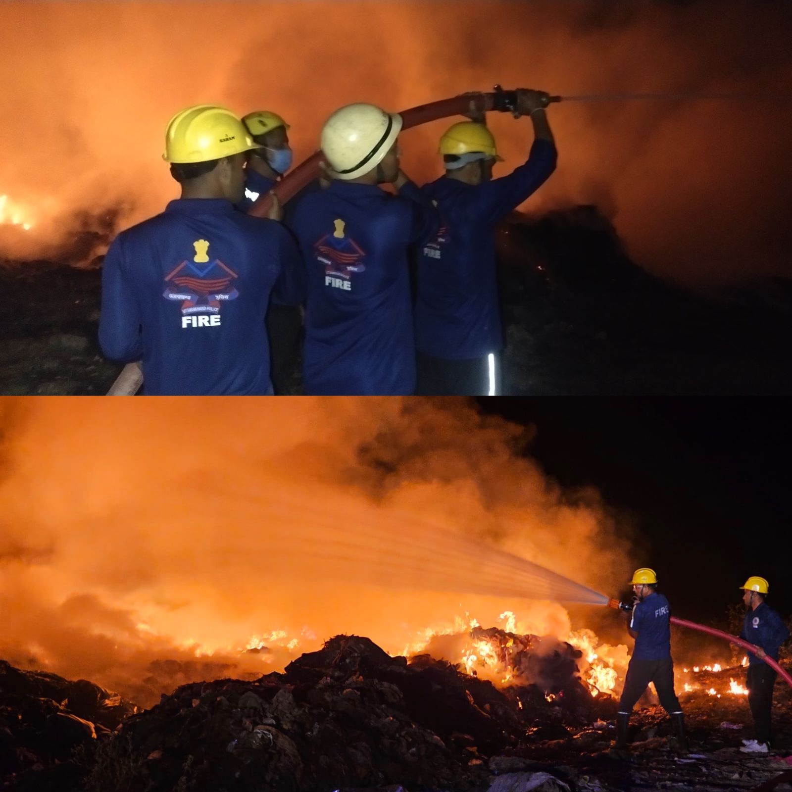 कबाड़ के गोदाम में लगी विकराल आग को फायर टीम ने किया काबू